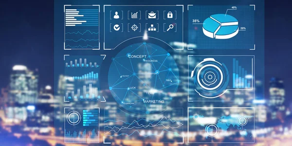 Kavramsal arka plan görüntüsü ile sanal arabirim 