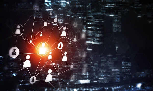 Kavramsal arka plan görüntüsü ile sosyal bağlantı