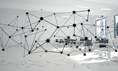 Ofis iç noktalı çizgiler bağlı