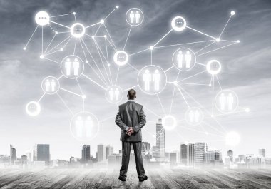 işadamı modern cityscape arıyorsunuz