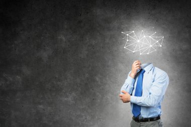 Sosyal ağ kavramı ile başsız işadamı 