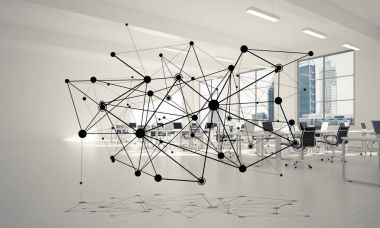 Ofis iç noktalı çizgiler bağlı