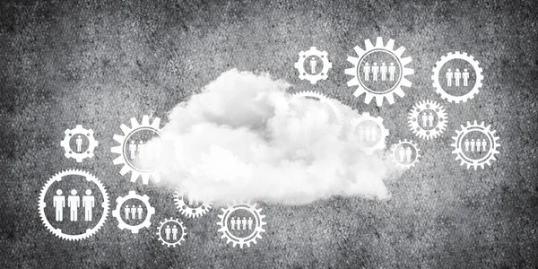 Gears and cloud computing connection — Stock Photo, Image