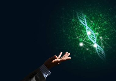 işadamı sunan Dna molekülü araştırma