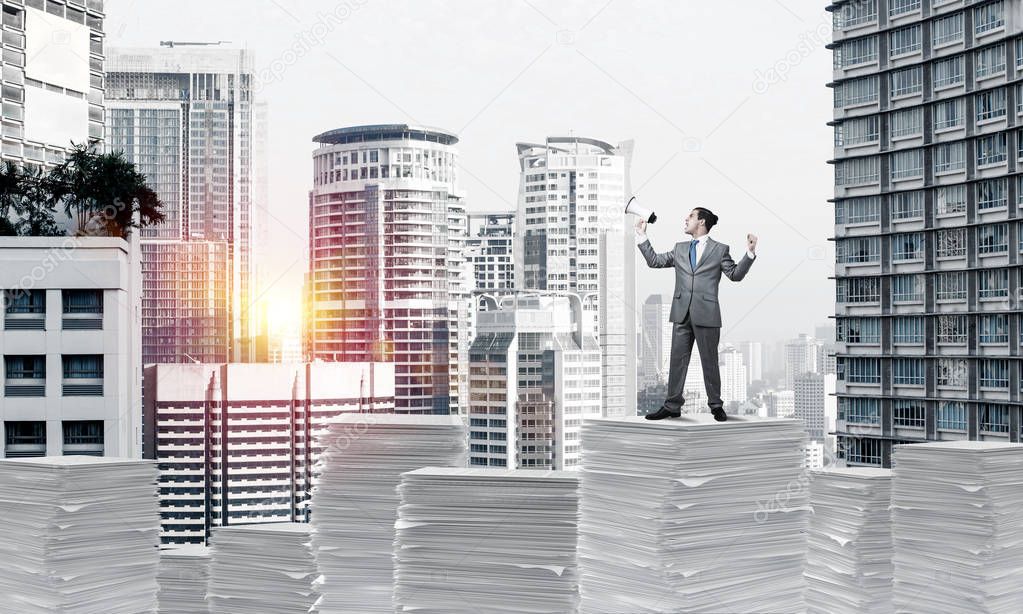 Businessman in suit standing