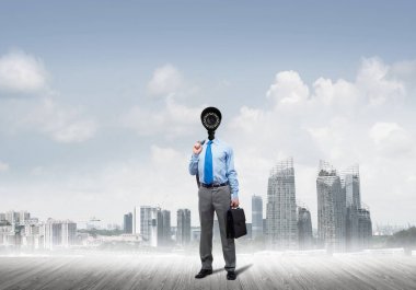 işadamı kamera kafası yerine ile