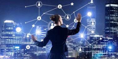 işkadını gece cityscape karşı 