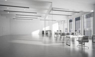 Windows ile modern boş zarif ofis