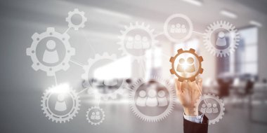 Ekip çalışması kavramı ve işadamı jest elega içinde seçme