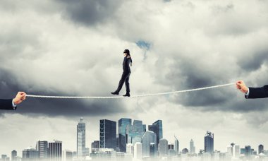 İşadamı blindfolder gözleri ile