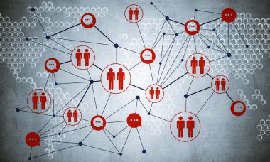 Arka plan resmi sosyal bağlantı kavramı ile 