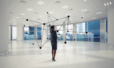 Modern ofis iç şık iş kadını