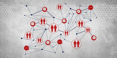 Arka plan resmi sosyal bağlantı kavramı ile 