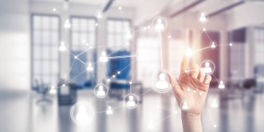 İş ve bağlantı insanlar için modern kablosuz teknolojiler 