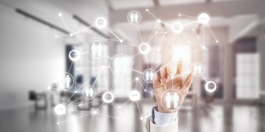 İş ve bağlantı insanlar için modern kablosuz teknolojiler 