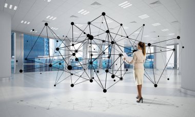 Modern ofis iç şık iş kadını