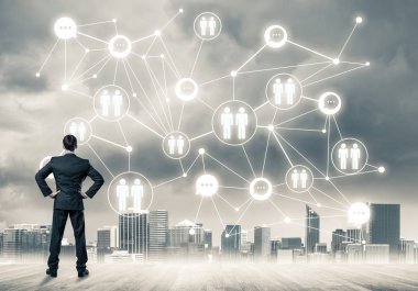 işadamı modern cityscape arıyorsunuz