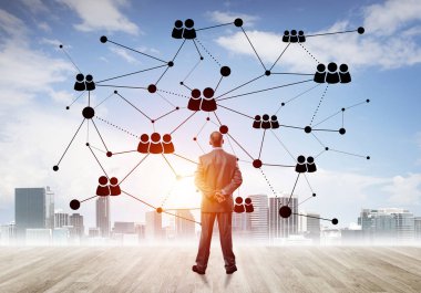 işadamı modern cityscape arıyorsunuz