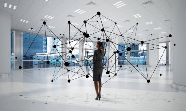 Modern ofis iç şık iş kadını