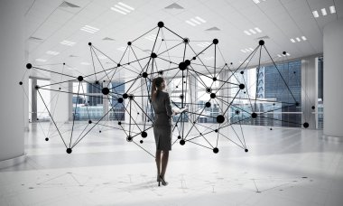 Modern ofis iç şık iş kadını