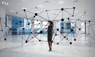 Modern ofis iç şık iş kadını