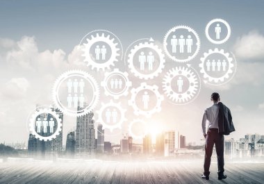 işadamı modern cityscape arıyorsunuz