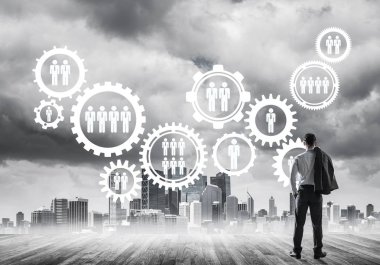 işadamı modern cityscape arıyorsunuz