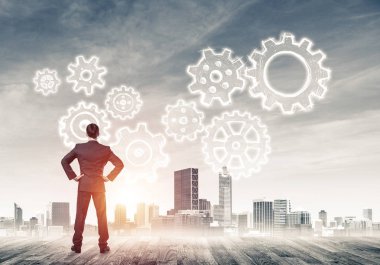 işadamı modern cityscape arıyorsunuz