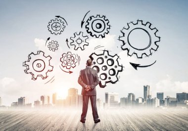 işadamı modern cityscape arıyorsunuz