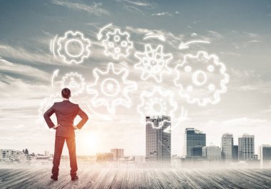 işadamı modern cityscape arıyorsunuz