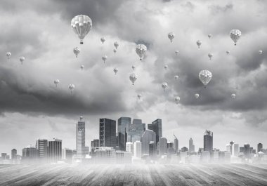 Binalar ve gökdelenler ile modern cityscape