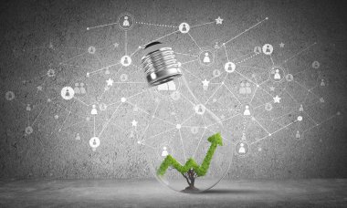 Yeşil büyüyen grafik 