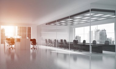 Ofis iç tasarımı pencere renginde ve ışık huzmelerinde