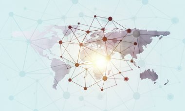 Arka plan resmi sosyal bağlantı kavramı ile 