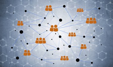 Arka plan resmi sosyal bağlantı kavramı ile 