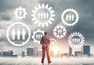 işadamı modern cityscape arıyorsunuz