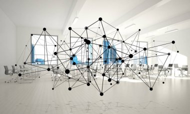 Etkili modern iş için ağ ve kablosuz bağlantı kavramı