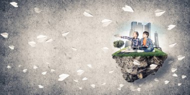  yüzen ada ve çocuk