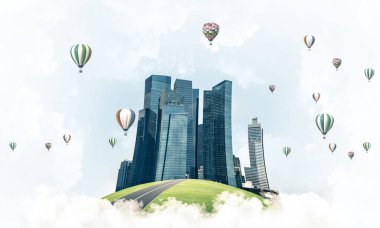 Binalar ve gökdelenler ile modern cityscape