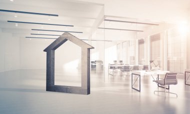 Evi taş figür sembol modern ofis iç gayrimenkul olarak