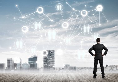 işadamı modern cityscape arıyorsunuz