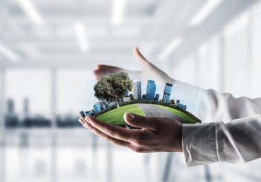 Modern Eko Dostu Şehir ve ekoloji kavramları.