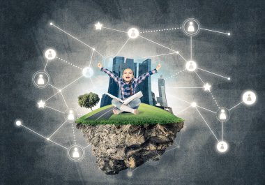  yüzen ada ve mutlu bir çocukluk kız