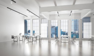 Ofis iç tasarımı pencere renginde ve ışık huzmelerinde