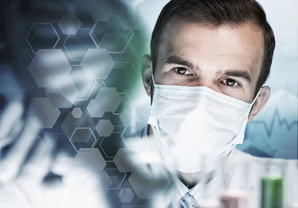 Handsome scientist making research — Stock Photo, Image