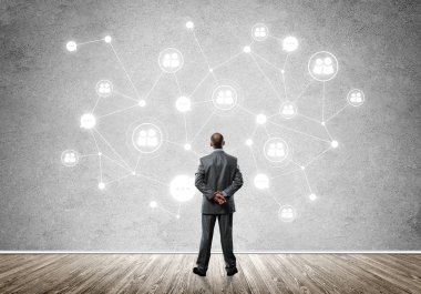 işadamı, çizilmiş sosyal bağlantı arıyorsunuz