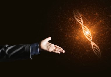 işadamı sunan Dna molekülü araştırma