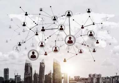 Binalar ve gökdelenler ile modern cityscape