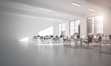 Ofis iç tasarım whire renk ve kazanmak ışık ışınları