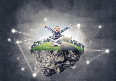  yüzen ada ve mutlu bir çocukluk kız